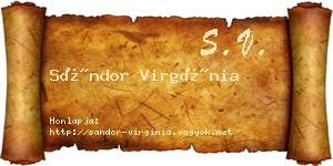 Sándor Virgínia névjegykártya
